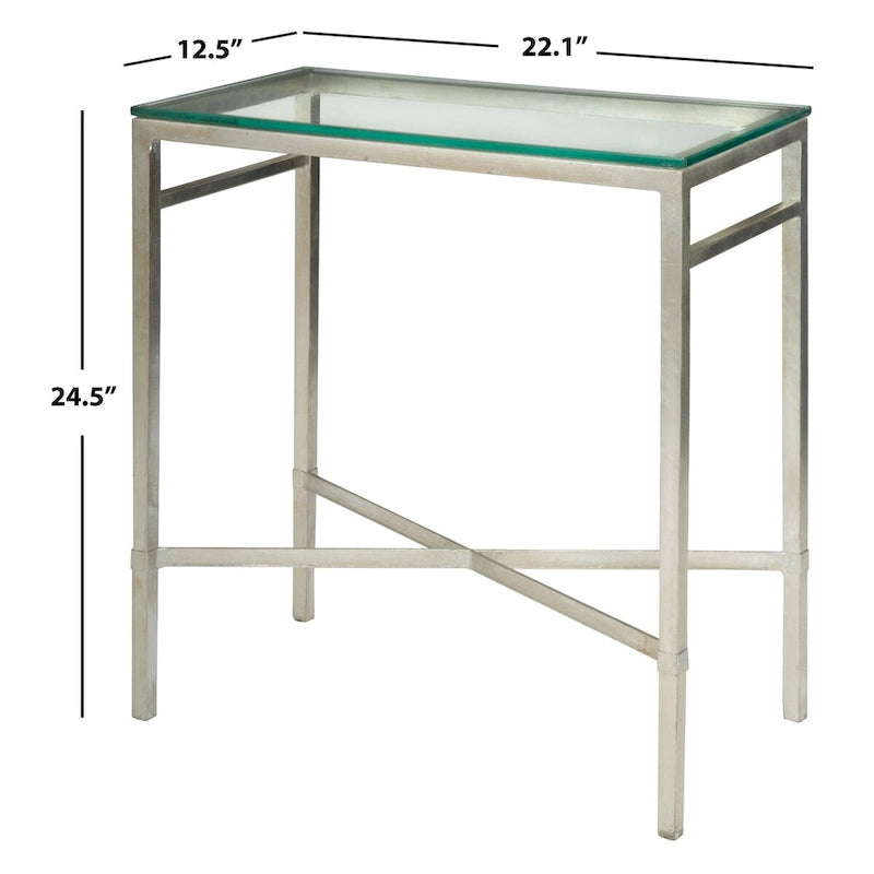 SAFAVIEH Couture Vallie Side Table - 22  W x 13  D x 25  H - 22Wx13Dx25H