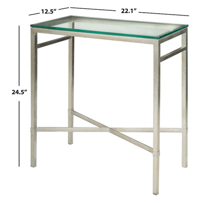 SAFAVIEH Couture Vallie Side Table - 22  W x 13  D x 25  H - 22Wx13Dx25H
