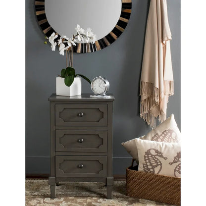SAFAVIEH Dinah Grey 3-Drawer Storage Side Chest - 16.9  x 13.4  x 26.8  - 17Wx13Dx26H