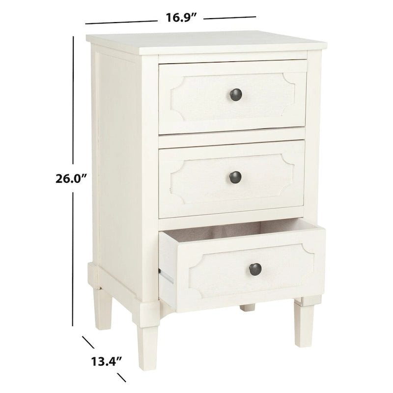 SAFAVIEH Dinah Grey 3-Drawer Storage Side Chest - 16.9  x 13.4  x 26.8  - 17Wx13Dx26H