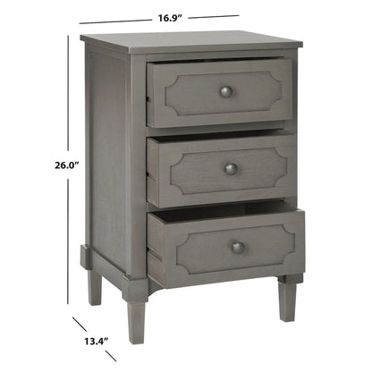 SAFAVIEH Dinah Grey 3-Drawer Storage Side Chest - 16.9  x 13.4  x 26.8  - 17Wx13Dx26H