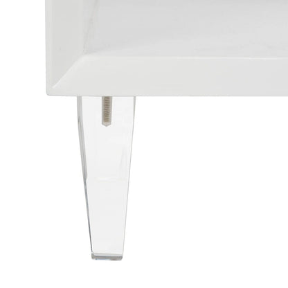 SAFAVIEH Couture Myrthe Eglomise Side Table- White - 24  W x 18  L x 25  H - 24Wx18Dx25H