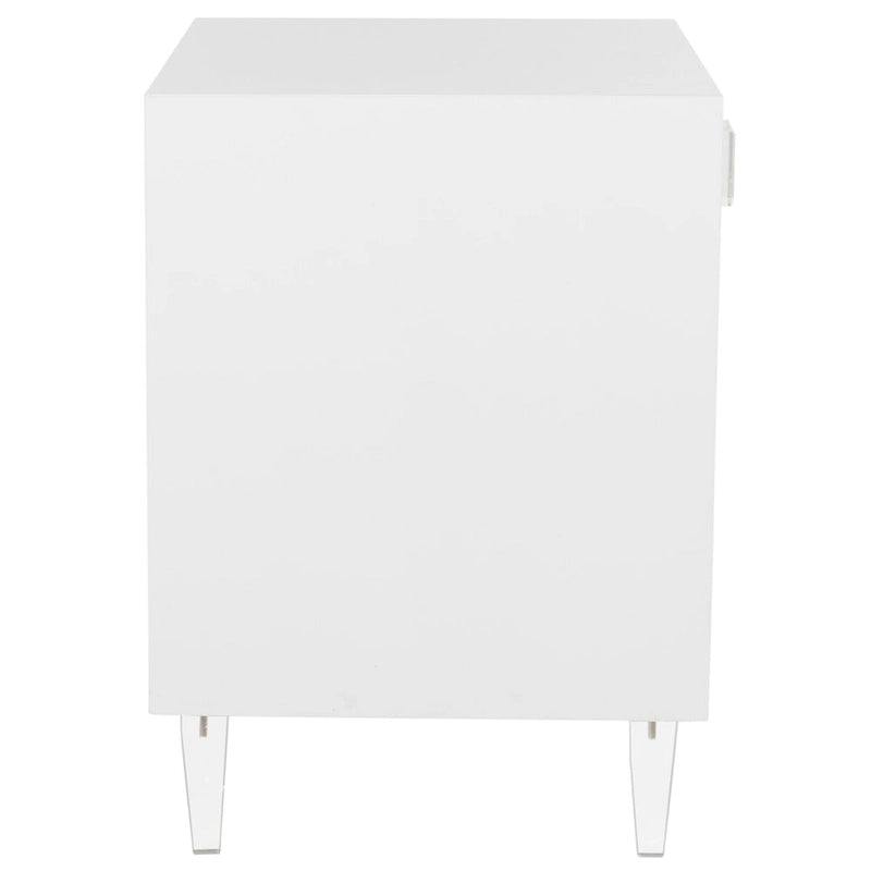 SAFAVIEH Couture Myrthe Eglomise Side Table- White - 24  W x 18  L x 25  H - 24Wx18Dx25H