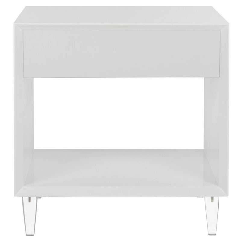 SAFAVIEH Couture Myrthe Eglomise Side Table- White - 24  W x 18  L x 25  H - 24Wx18Dx25H