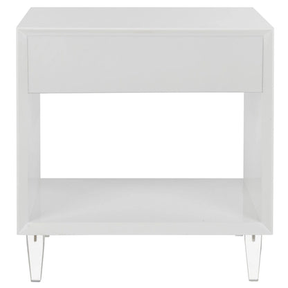 SAFAVIEH Couture Myrthe Eglomise Side Table- White - 24  W x 18  L x 25  H - 24Wx18Dx25H
