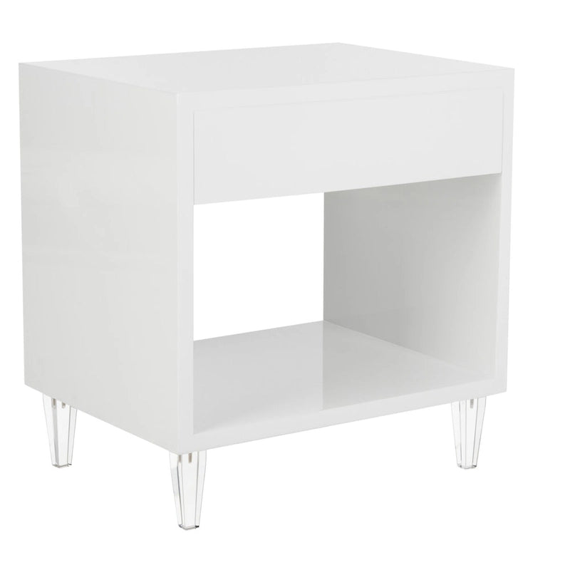 SAFAVIEH Couture Myrthe Eglomise Side Table- White - 24  W x 18  L x 25  H - 24Wx18Dx25H