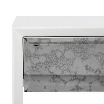 SAFAVIEH Couture Myrthe Eglomise Side Table- White - 24  W x 18  L x 25  H - 24Wx18Dx25H