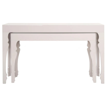 SAFAVIEH Norita White Lacquer Nesting Table - 51  x 13.3  x 31.5  - 51Wx13Dx32H