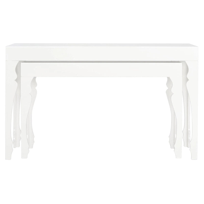 SAFAVIEH Norita White Lacquer Nesting Table - 51  x 13.3  x 31.5  - 51Wx13Dx32H