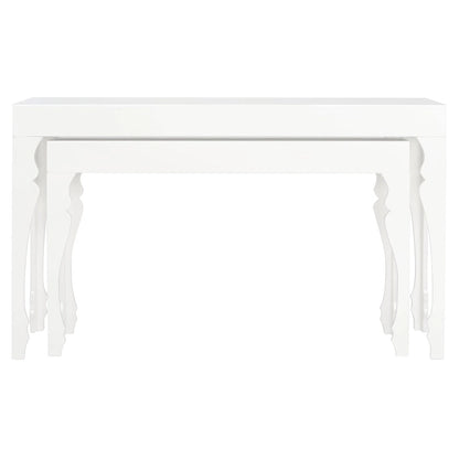 SAFAVIEH Norita White Lacquer Nesting Table - 51  x 13.3  x 31.5  - 51Wx13Dx32H
