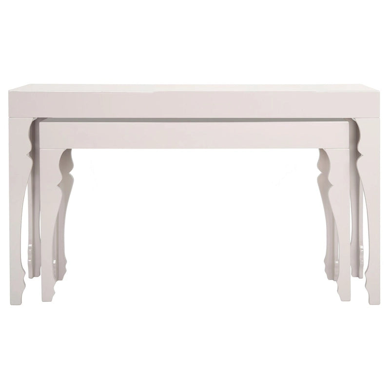 SAFAVIEH Norita White Lacquer Nesting Table - 51  x 13.3  x 31.5  - 51Wx13Dx32H