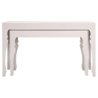 SAFAVIEH Norita White Lacquer Nesting Table - 51  x 13.3  x 31.5  - 51Wx13Dx32H
