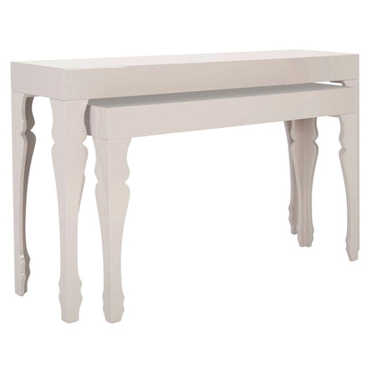 SAFAVIEH Norita White Lacquer Nesting Table - 51  x 13.3  x 31.5  - 51Wx13Dx32H