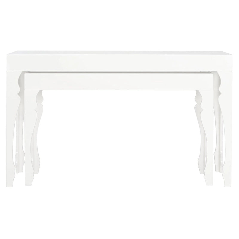 SAFAVIEH Norita White Lacquer Nesting Table - 51  x 13.3  x 31.5  - 51Wx13Dx32H