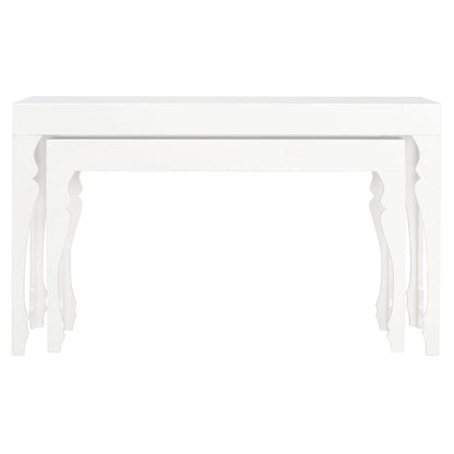 SAFAVIEH Norita White Lacquer Nesting Table - 51  x 13.3  x 31.5  - 51Wx13Dx32H