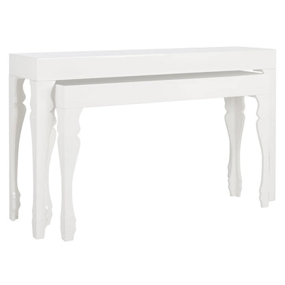 SAFAVIEH Norita White Lacquer Nesting Table - 51  x 13.3  x 31.5  - 51Wx13Dx32H