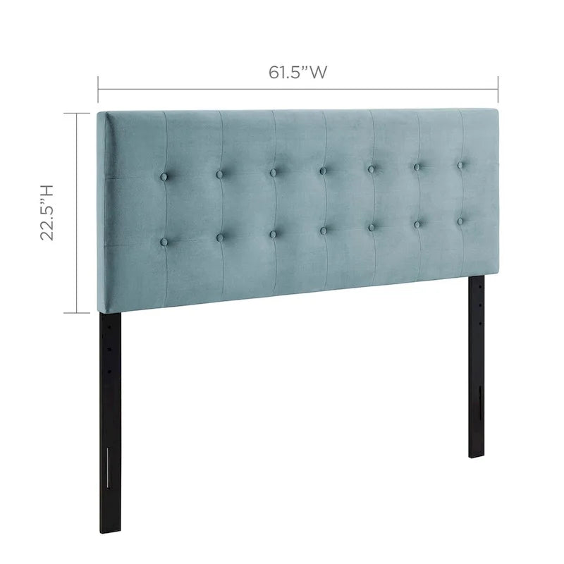 Carson Carrington Labbgard Queen Tufted Velvet Headboard