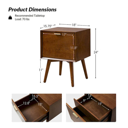 Isabel Mid-century 2- Drawer Wood Nightstand Sets of 2 by HULALA HOME