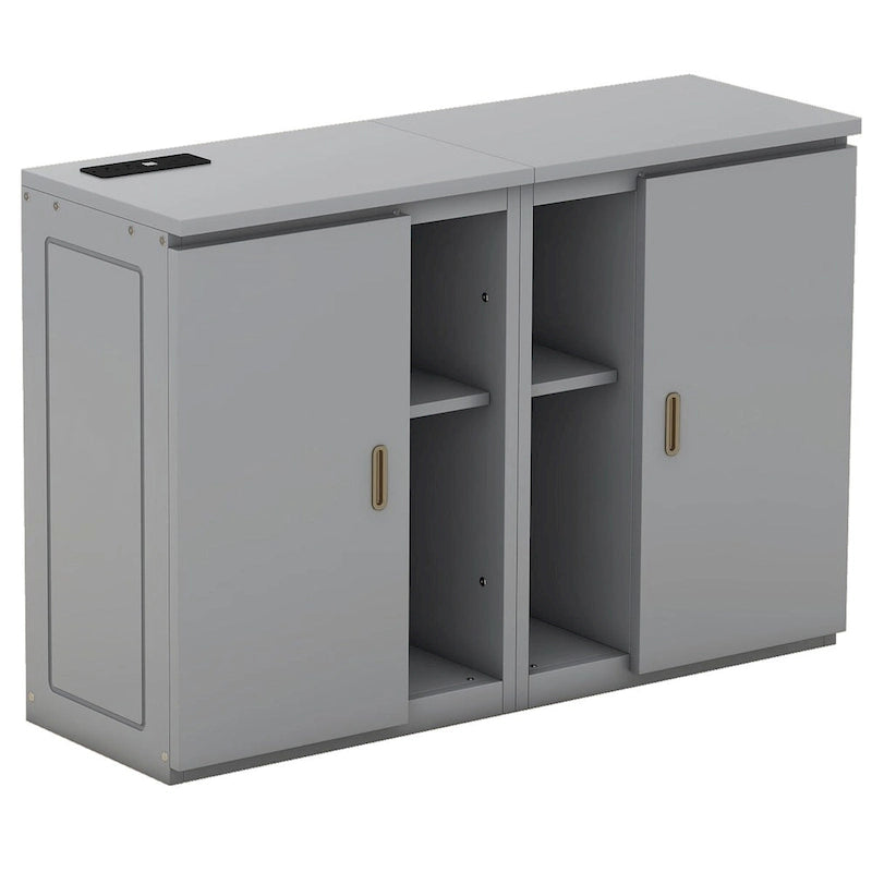 Queen Size Murphy Bed with Shelves Cabinets and USB Ports