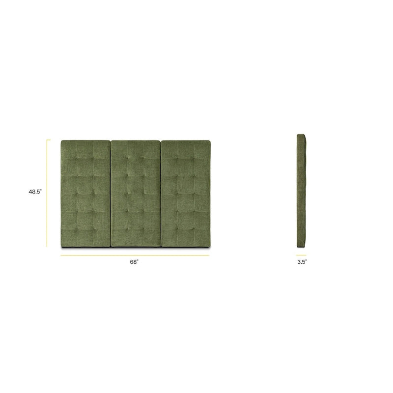 Poly & Bark Napa Fabric Headboard in Distressed Green Velvet