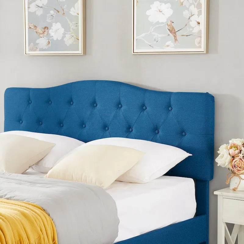 Javlergo Upholstered Platform Bed Frame with Adjustable Headboard, No Box Spring Needed