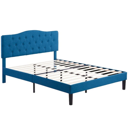 Javlergo Upholstered Platform Bed Frame with Adjustable Headboard, No Box Spring Needed