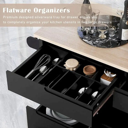 Store Kitchen Cart with Wheels and 8 Drawers