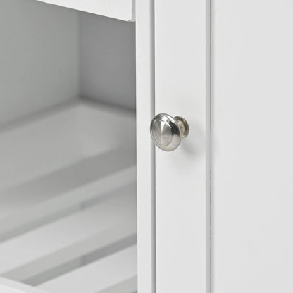 41.3 in. Rolling Kitchen Island with Spice Rack and Two Drawers