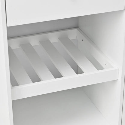 41.3 in. Rolling Kitchen Island with Spice Rack and Two Drawers