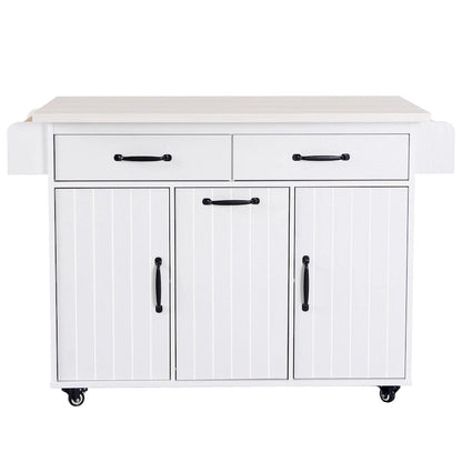 Kitchen Island with Trash Can Storage Cabinet by Harper&Bright Designs