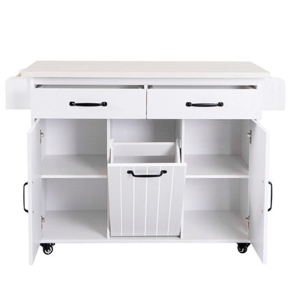 Kitchen Island with Trash Can Storage Cabinet by Harper&Bright Designs