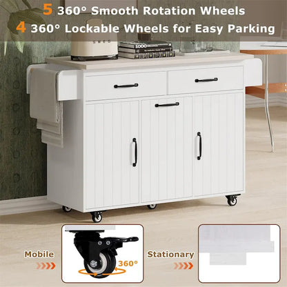 Kitchen Island with Trash Can Storage Cabinet by Harper&Bright Designs