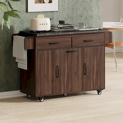 Kitchen Island with Trash Can Storage Cabinet by Harper&Bright Designs