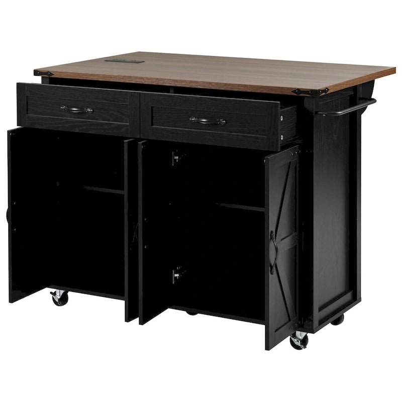 53.5 Farmhouse Kitchen Island with Power Outlet
