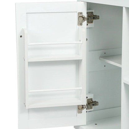 Kitchen Island on 5 Wheels with Storage Cabinet and 3 Drawers