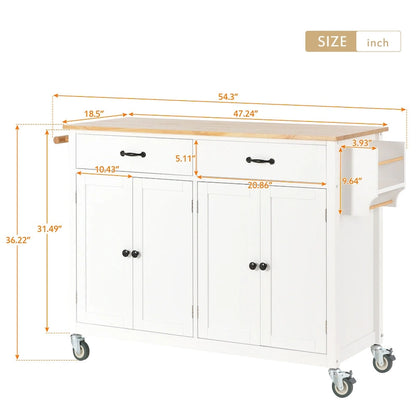 Homestyles Kitchen Island Finish with Wood Top Kitchen Cart
