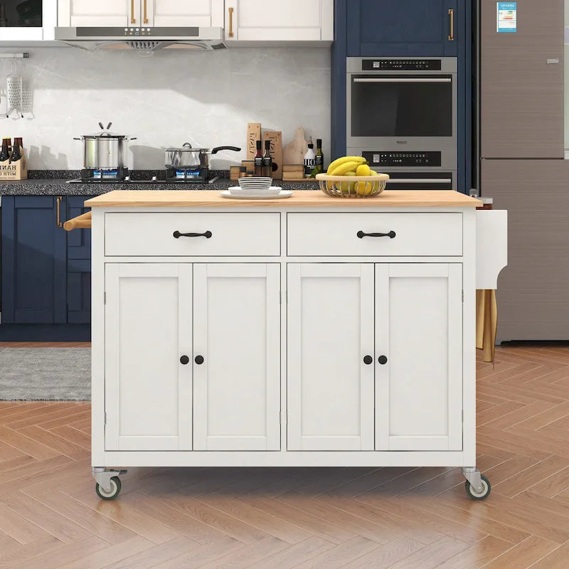 Homestyles Kitchen Island Finish with Wood Top Kitchen Cart