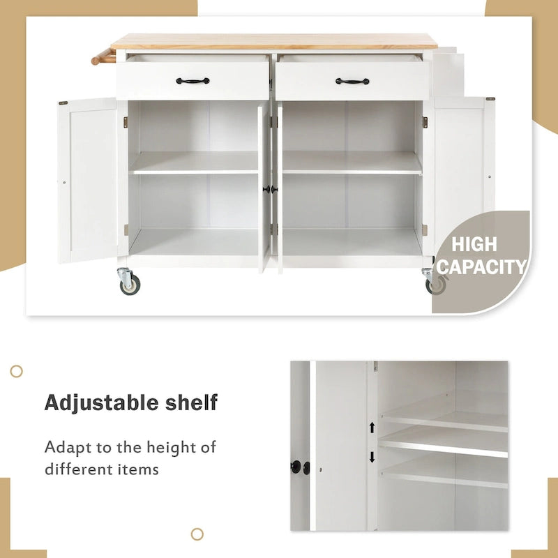 Homestyles Kitchen Island Finish with Wood Top Kitchen Cart