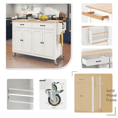 Homestyles Kitchen Island Finish with Wood Top Kitchen Cart