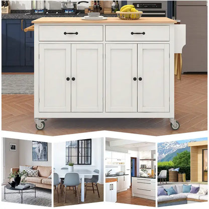Homestyles Kitchen Island Finish with Wood Top Kitchen Cart