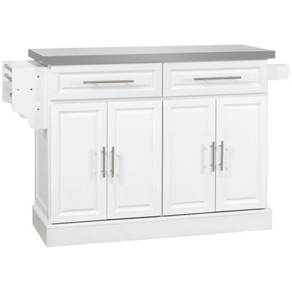 Rolling Kitchen Island,Portable Kitchen Cart with Stainless Steel Top