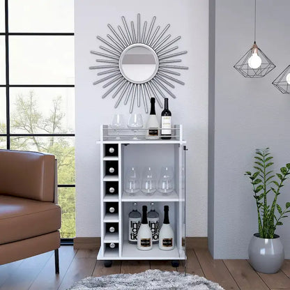 Savannah 6-Bottle 3-Shelf Bar Cart for Kitchen, Party and Living Room