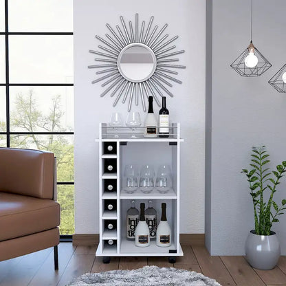 Savannah 6-Bottle 3-Shelf Bar Cart for Kitchen, Party and Living Room