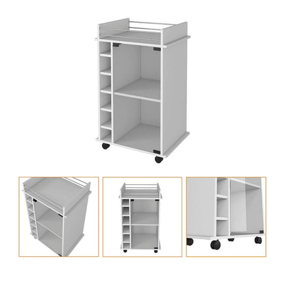 Savannah 6-Bottle 3-Shelf Bar Cart for Kitchen, Party and Living Room