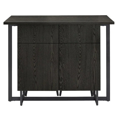 Oyala Black Finish 2-door Kitchen Island with Power and USB outlets by iNSPIRE Q Modern