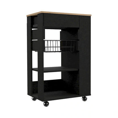 Kitchen Cart for Kitchen, Dining Room,Living Room, White / Light Oak