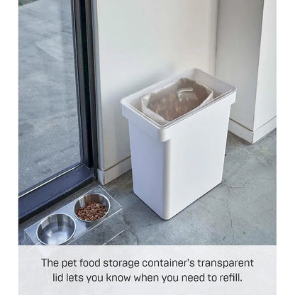 Yamazaki Home Rolling Airtight Pet Food Container (25 lbs.), Polypropylene, Extra Large, 6.6 gallons, 25 liters
