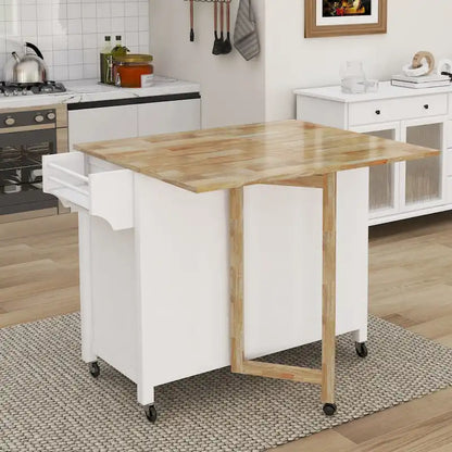 Double Door Kitchen Island with Adjustable Shelves