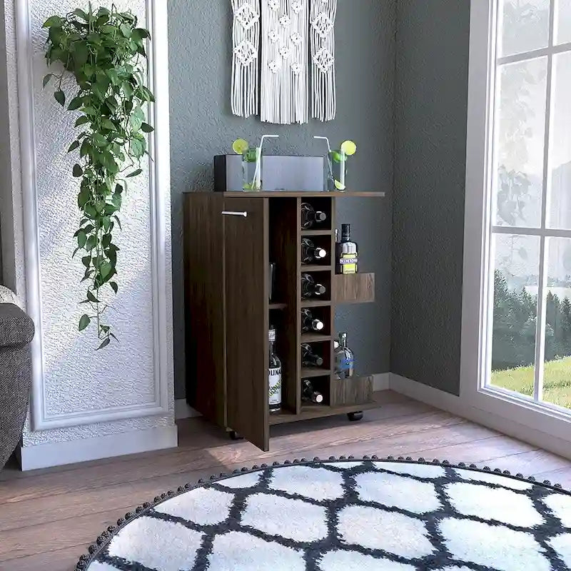Bar Cart Wells, Four Casters for Kitchen, Party and Living Room