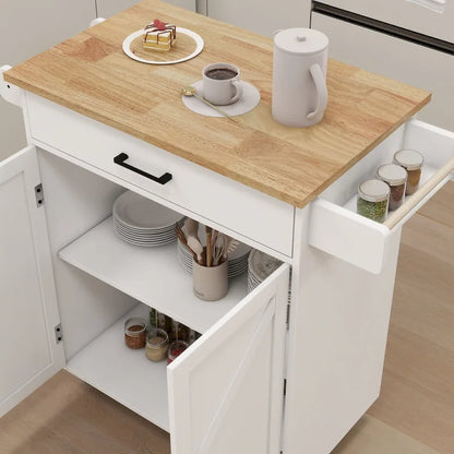 Kitchen island rolling trolley cart